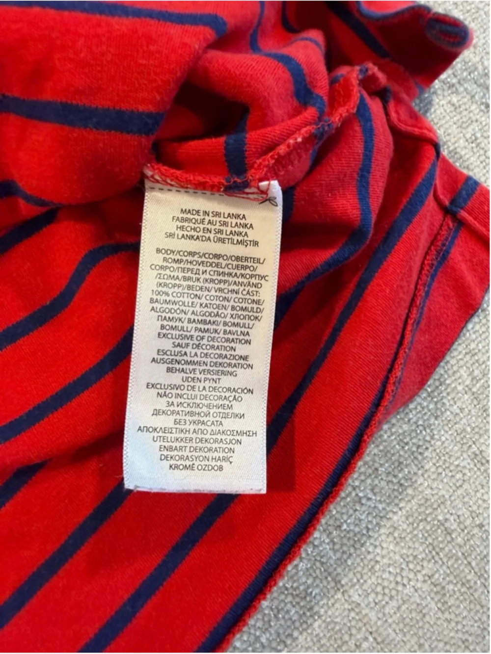 Polo Ralph Lauren classic fit red navy blue striped short sleeve cotton polo L